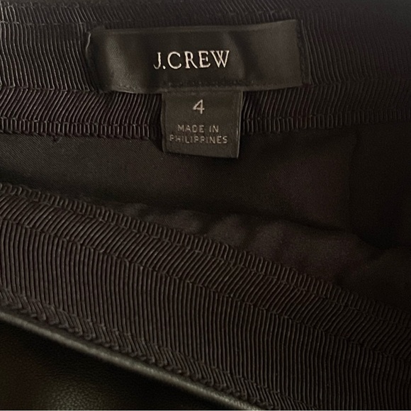 NWOT J Crew Mini Skirt Black Faux Leather Classic Black Size 4 - Picture 6 of 9